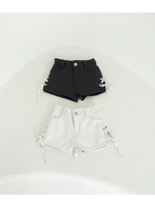 Eyelet Leather Short Pants