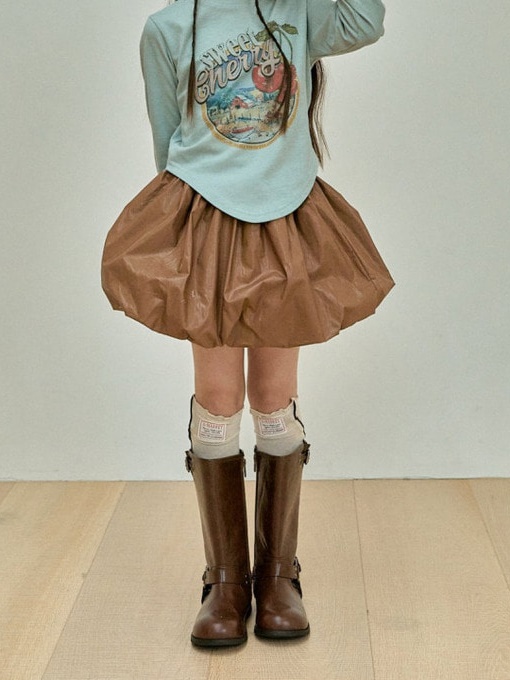 Leather Balloon Skirt