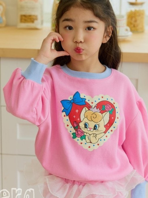 Heart Cat Puff Sweatshirts