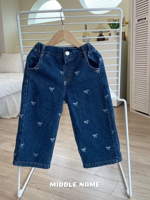 Ribbon Denim Pants