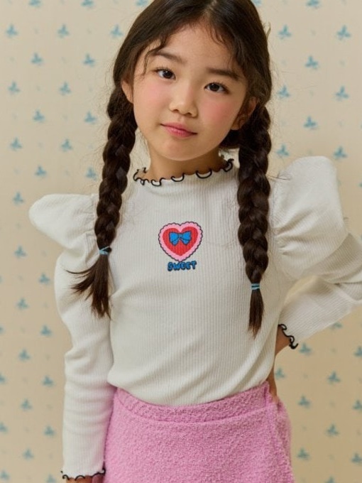 Rib Heart Puff Tee