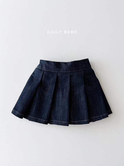 Denim Pleats Skirt