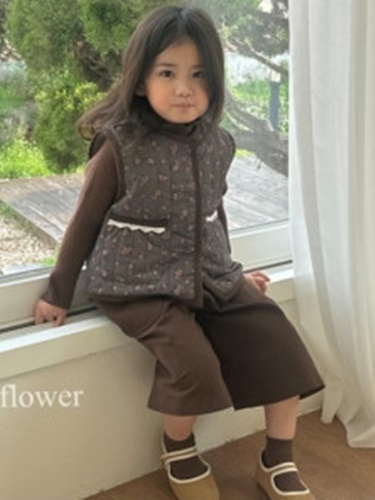 Brown Flower Quilting Vest