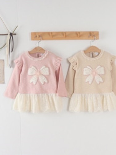 Heart Jacquard Ribbon One-piece