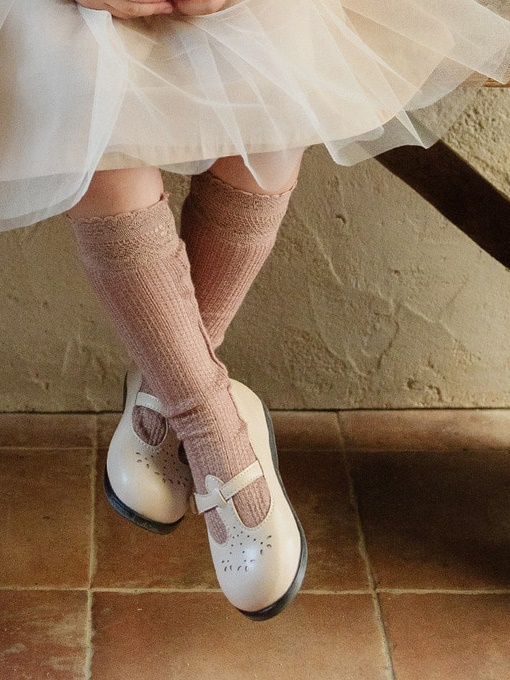 Eyelet Knee Socks