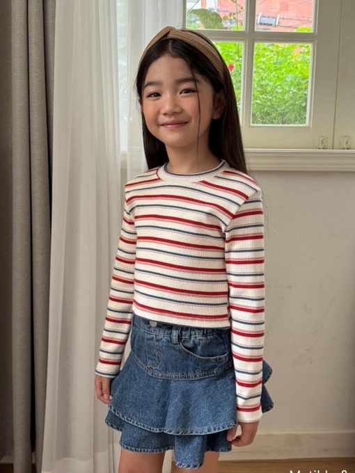 Stripe Crop Rib Tee