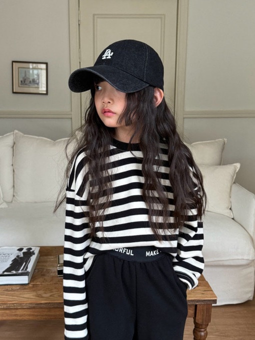 Stripe Crop Knit Pullover
