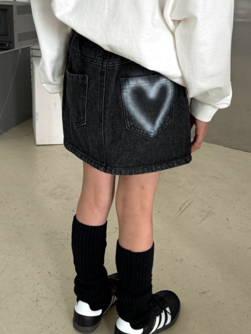 New Heart Denim Skirt
