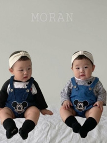 Denim Suspender Bodysuit