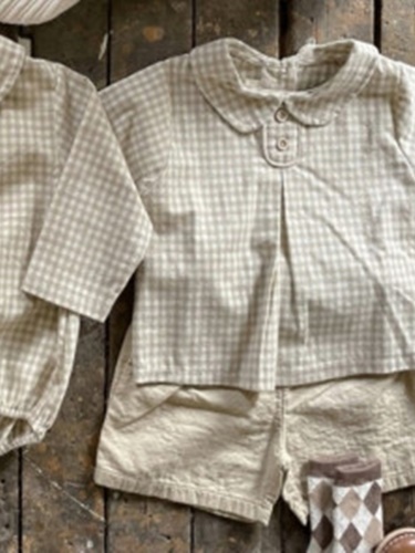 Beige Check Set