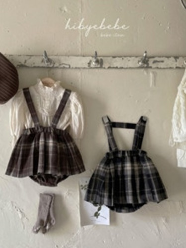Brownie Check Pleats Skirt Bloomer