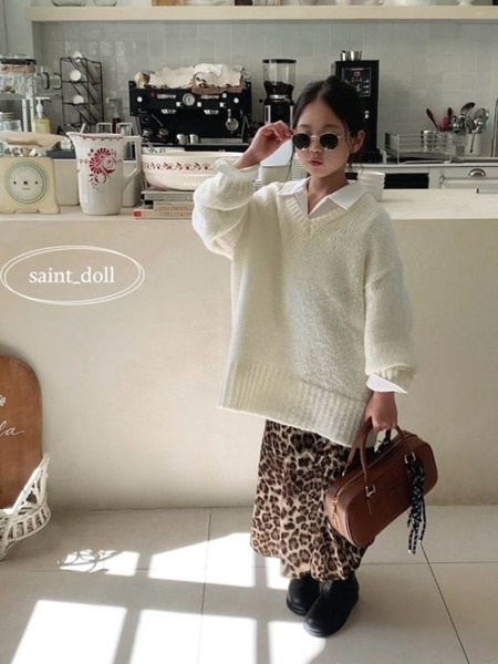 Mohair Long Knit Pullover with Mom