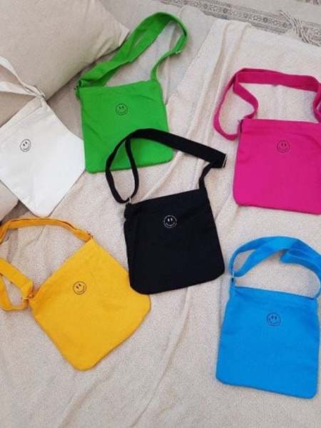 Smile Embroidery Cross Bag