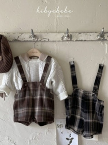 Brownie Check Suspender Pants