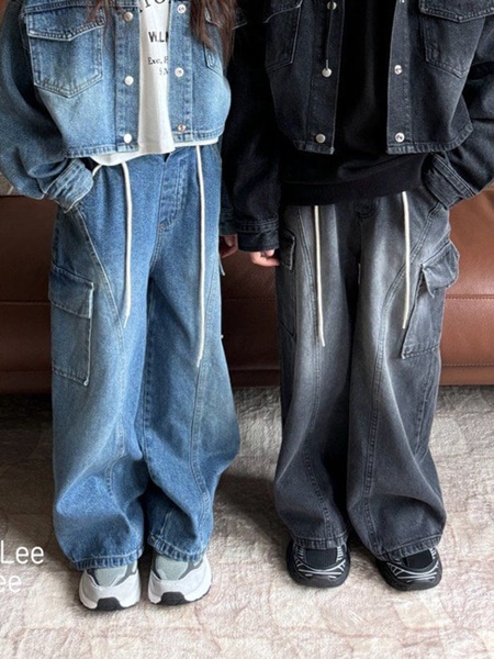 Sstring Cargo Denim Pants