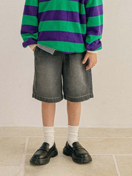 Brushed Half Denim Pants