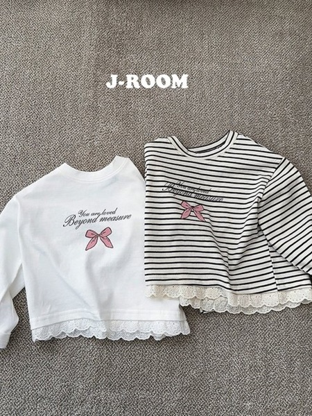Lace Crop Stripe Tee