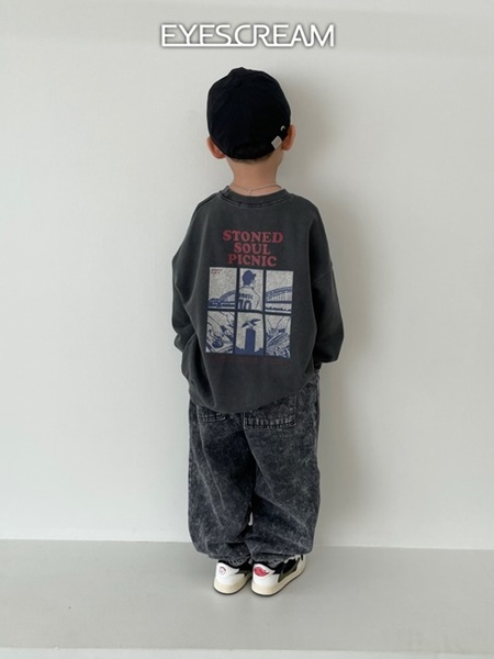 Sweet Cartoon Pigment Pullover with Mom