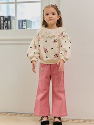 Pearl Heart Span Bootscut Pants