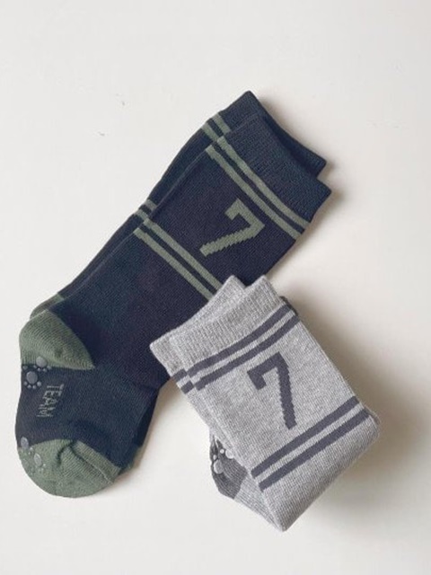 Number Socks Black+Gray (set of 2)