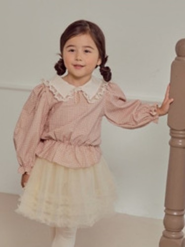Check Collar Blouse