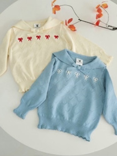 Ribbon Sailor Knit Pullover