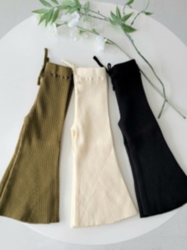Knit Rib Bootscut Pants