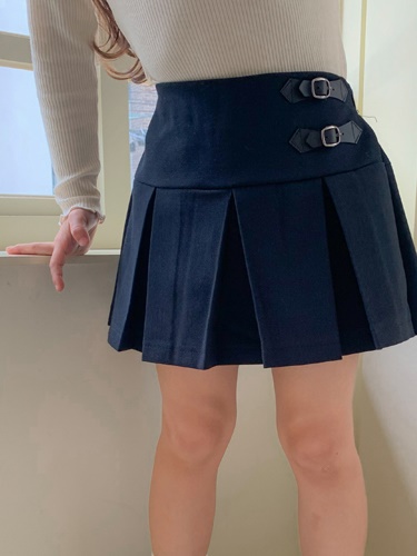 Belt Pleats Skirt