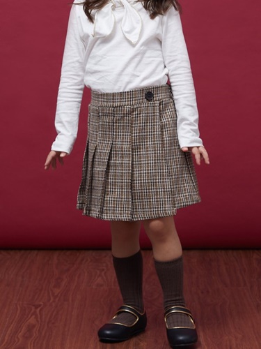 Autumn Check Skirt Pants