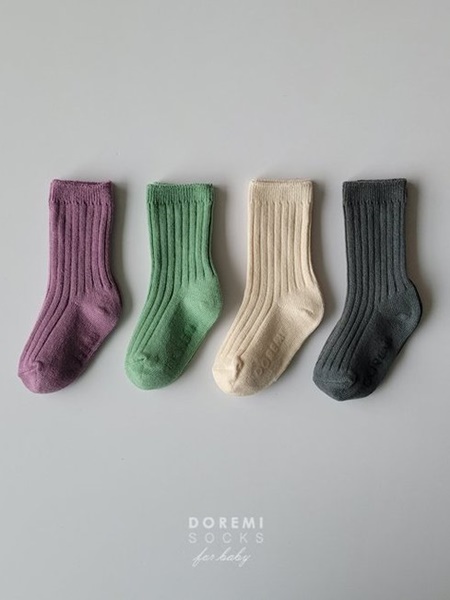 Macaron Rib Socks (set of 4)