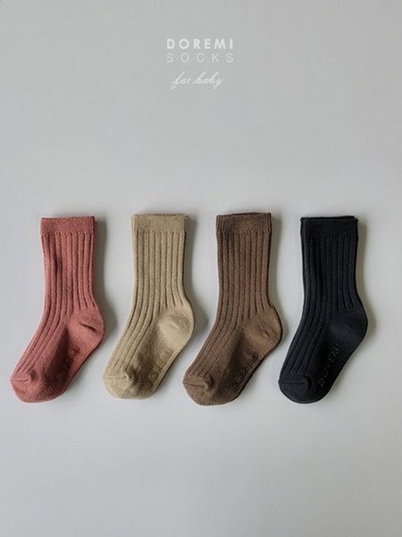 Choco Berry Rib Socks (set of 4)