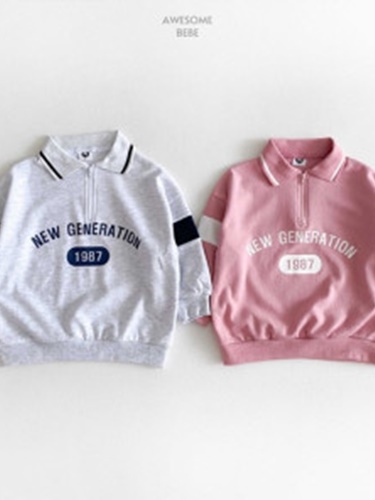 New Colored Collar Half Zip-up