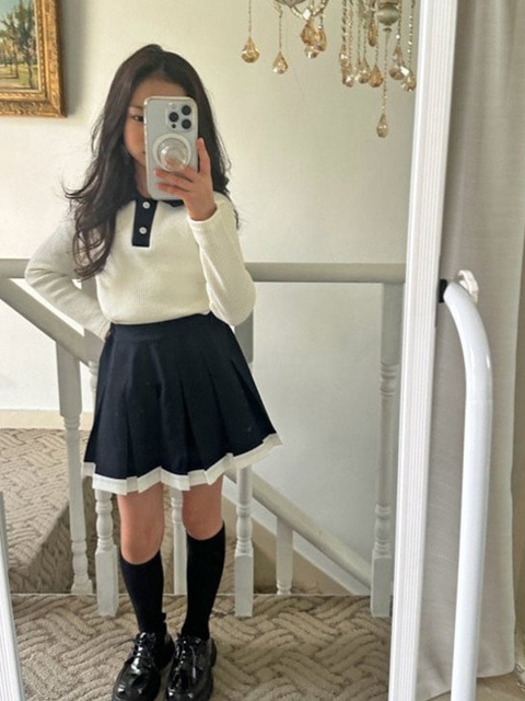 Colored Pleats Skirt