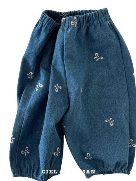 Ribbon Denim Pants