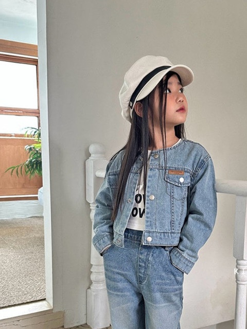 No Collar Denim Jacket