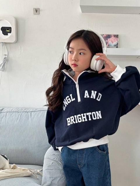 Color Half Zip-up Pullover