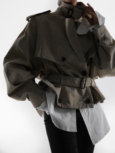 Oversized Crop Trench Coat
