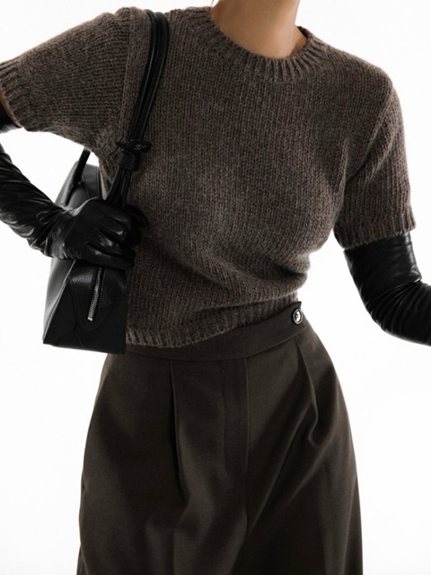 Alpaca Wool Chunky Round Knit Pullover