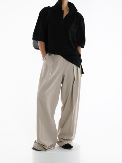 Classic Oversized Two Button PK Collar Polo Tee