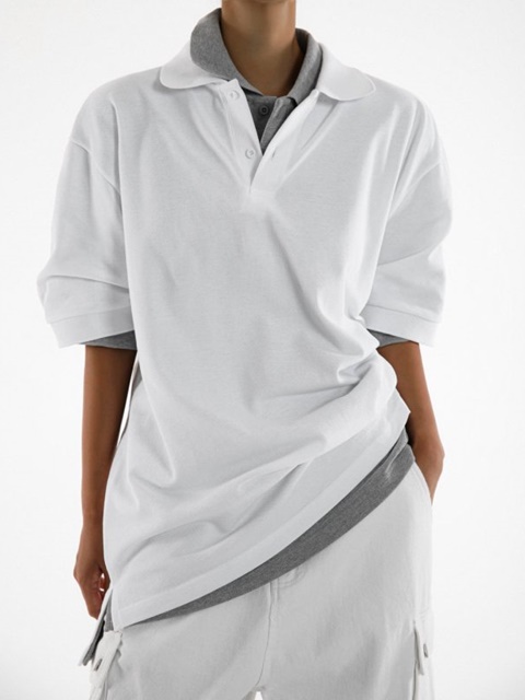 Classic Oversized Two Button PK Collar Polo Tee