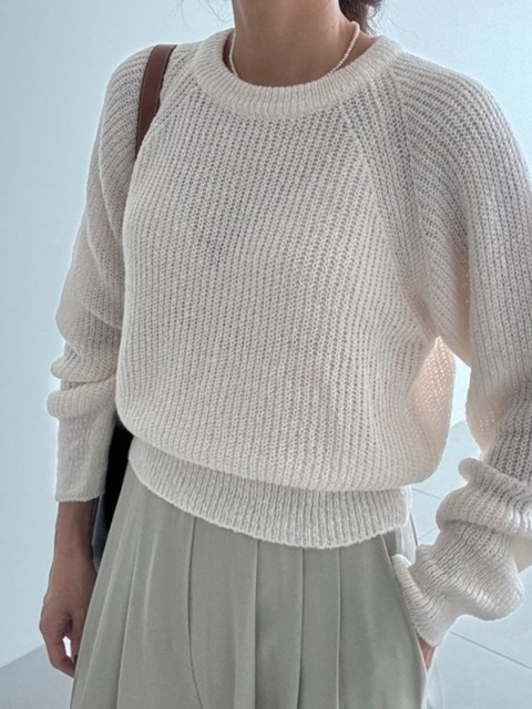 Beads Raglan Knit Top
