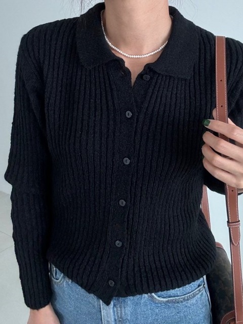 Flu Collar Knit Cardian