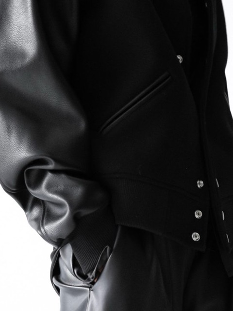 Leather Sleeve Stadium Jacket