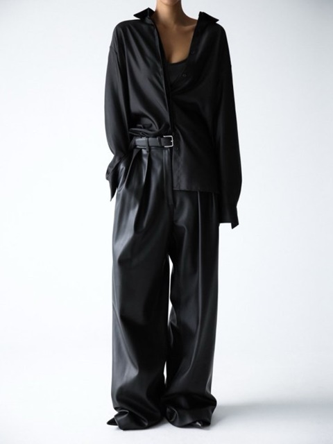 Overfit Satin Button Down Shirt