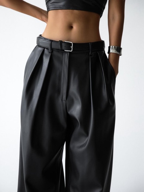 Leather Low Waist Trouser