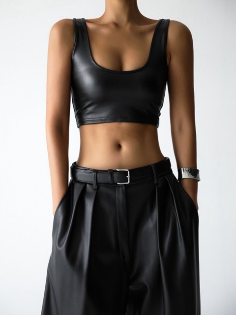 Vegan Leather Crop Top