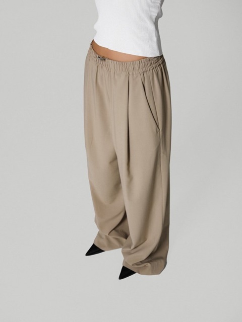 Banded String Wide Maxi Trouser