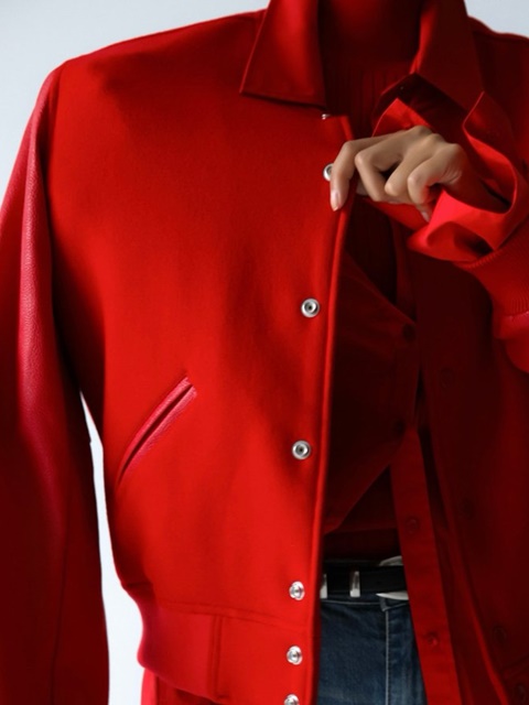 Leather Sleeve Stadium Jacket
