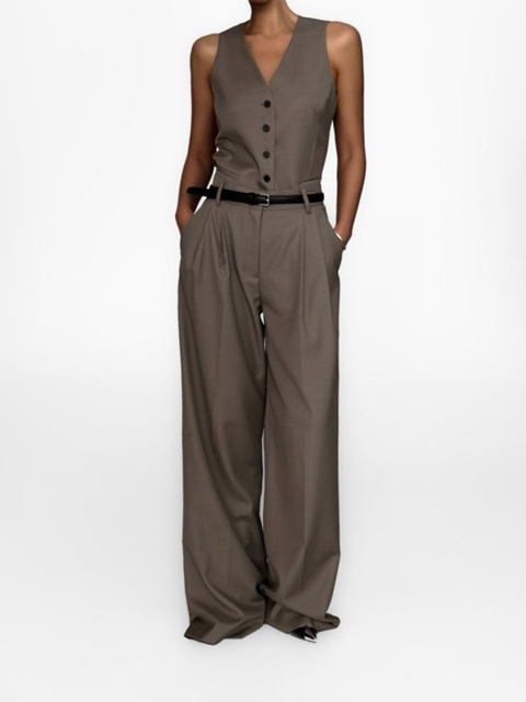 Sharskin Pintuck Wide Pants
