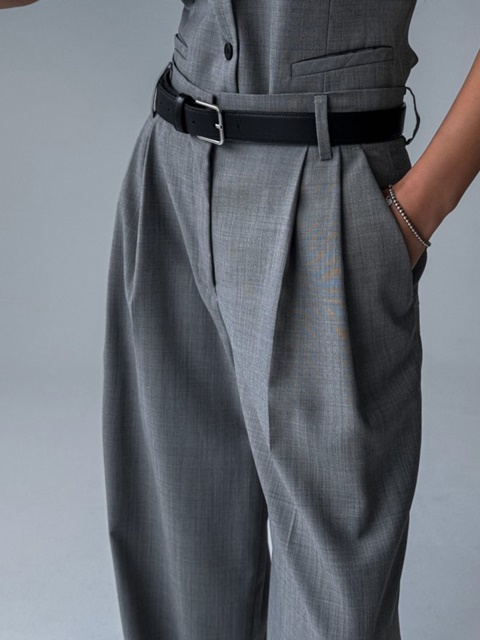 Sharskin Pintuck Wide Pants